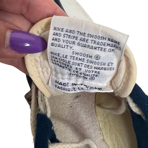 Nike X Vintage 80s Lace Up Bowling Shoes Split Toe White Blue Womens 6 - Picture 10 of 11